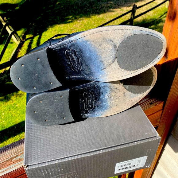 Gently used Thursday black wingtip boots size 10 main image 6